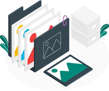 Illustration of files and folders